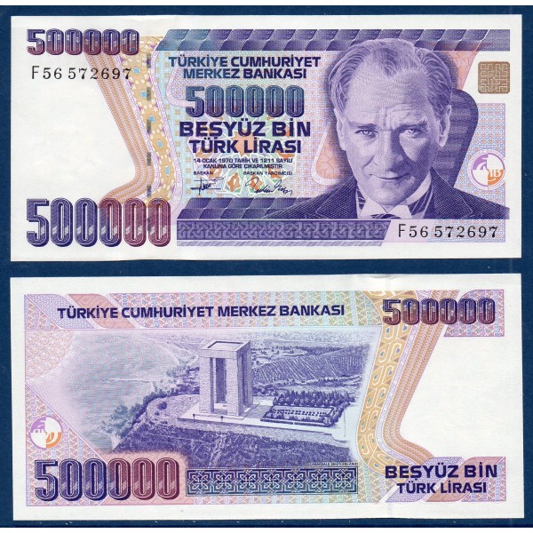 Turquie Pick N°208c, Billet de banque de 500000 Lira 1970