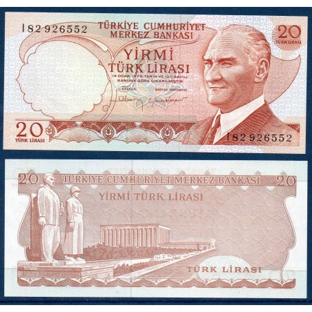 Turquie Pick N°187b, Billet de banque de 20 Lira 1974