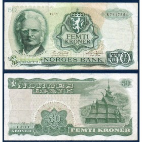 Norvège Pick N°37d, Billet de banque de 50 Kroner 1983