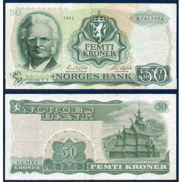 Norvège Pick N°37d, Billet de banque de 50 Kroner 1983