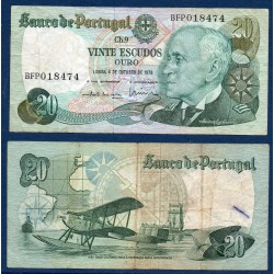 Portugal Pick N°176b, TB Billet de banque de 20 Escudos 1978