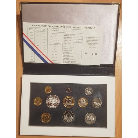 Coffret BE France 1997 pièces de monnaies en Franc