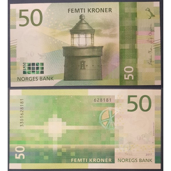 Norvège Pick N°53, Billet de banque de 50 Kroner 2017