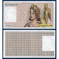 Echantillon 10103 du 100 francs non numéroté SPL Billet de la banque de France