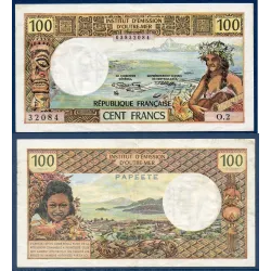 Tahiti Pick N°24b, TTB Billet de banque de 100 Francs 1973