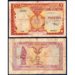 Indochine Pick N°107, B+ Billet de banque de 10 piastres 1953