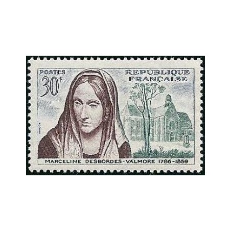 Timbre France Yvert No 1214 Marceline Desbordes-Valmore, centenaire de la mort