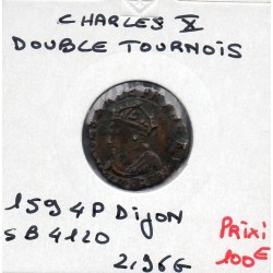 Double tournois 1594 P Dijon Charles X pièce de monnaie royale