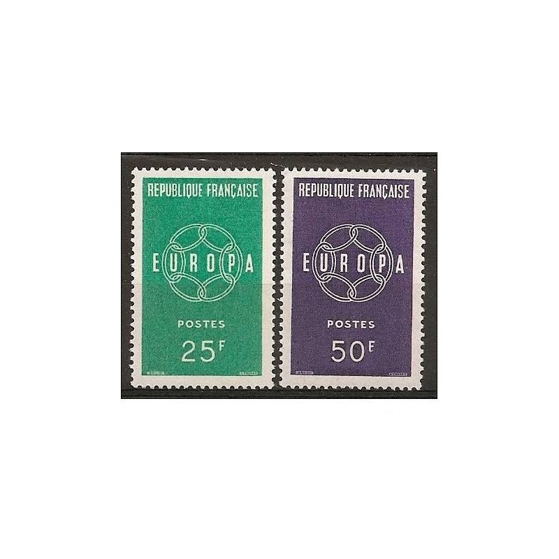 Timbre France Yvert No 1218-1219 France, paire Europa