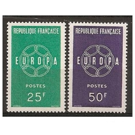 Timbre France Yvert No 1218-1219 France, paire Europa