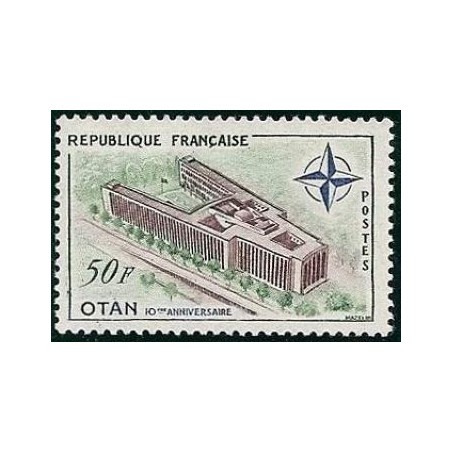 Timbre France Yvert No 1228 O.T.A.N 10e annivesaire