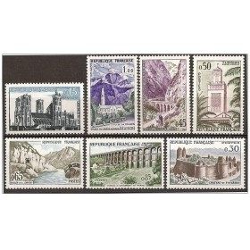 Timbre Yvert No 1235-1241 France série touristique