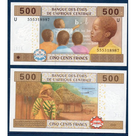 Afrique Centrale Pick 206Ud2 pour le Cameroun, Billet de banque de 500 Francs CFA 2002