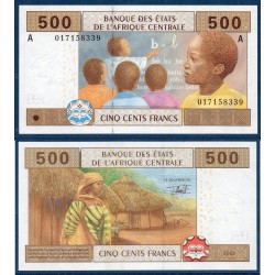 Afrique Centrale Pick 406Aa pour le Gabon, Billet de banque de 500 Francs CFA 2002