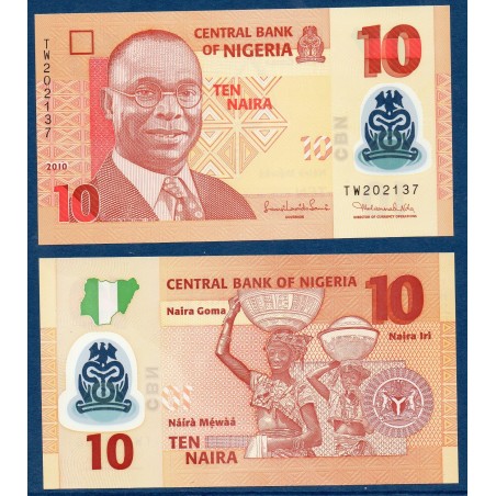 Nigeria Pick N°39b, Billet de Banque de 10 Naira 2010