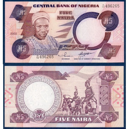 Nigeria P.24g, Neuf, Billet de 5 Naira 2001-2002 Tafawa Balewa