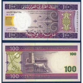 Mauritanie P.10a, Neuf, Billet de 100 Ouguiya 2004 Vache