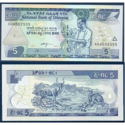 Ethiopie Pick N°47d, Billet de banque de 5 Birr 2006