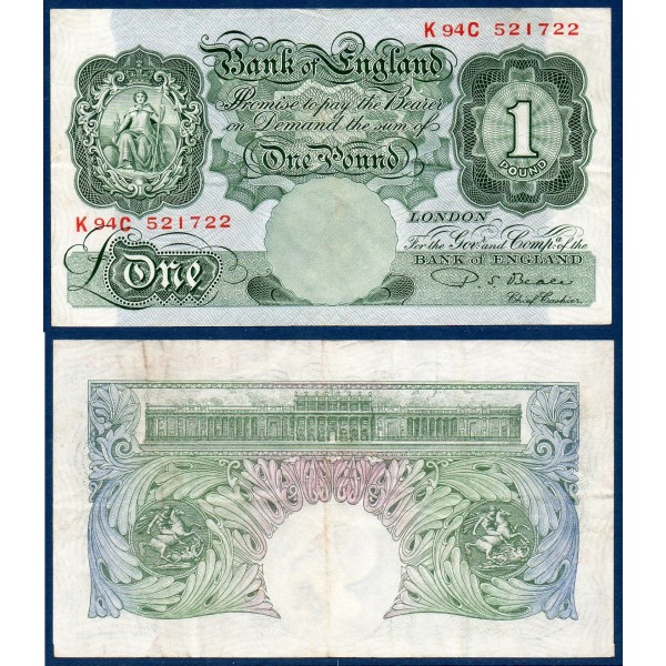 Grande Bretagne TB+ Pick N°369b de 1 pound 1949-1955