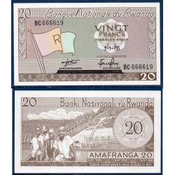 Rwanda Pick N°6e, Billet de banque de 20 Francs 1976