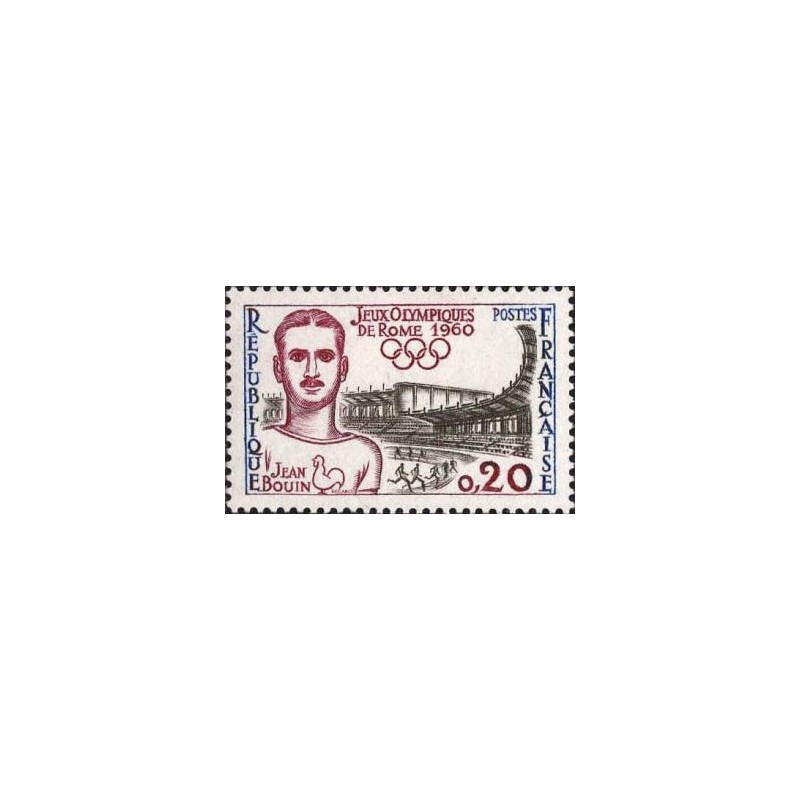 Timbre France Yvert No 1265 Jean Bouin Jeux olympiques de Rome