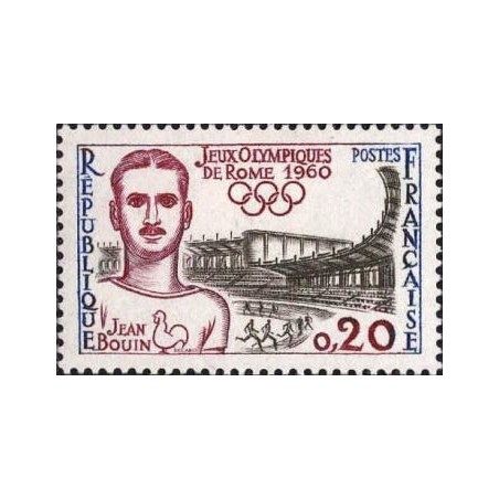 Timbre France Yvert No 1265 Jean Bouin Jeux olympiques de Rome