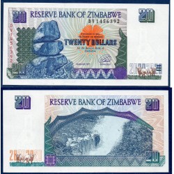Zimbabwe Pick N°7, Billet de banque de 20 Dollars 1997