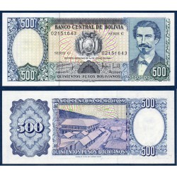 Bolivie Pick N°166, Billet de banque de 500 Pesos 1987