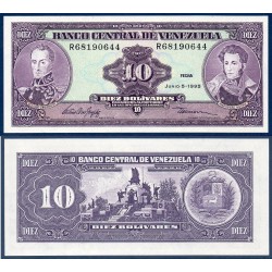 Venezuela Pick N°61d, Billet de banque de 10 Bolivares 1995