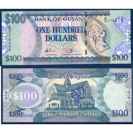 Guyana Pick N°36b, Billet de banque de 100 Dollars 2009