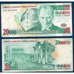 Turquie Pick N°215, Billet de banque de 20000000 Lira 2000