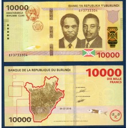 Burundi Pick N°54b, Billet de banque de 10000 Francs 2018