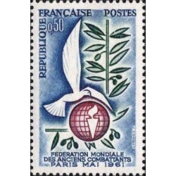 Timbre France Yvert No 1292 Anciens combattants, fédération mondiale