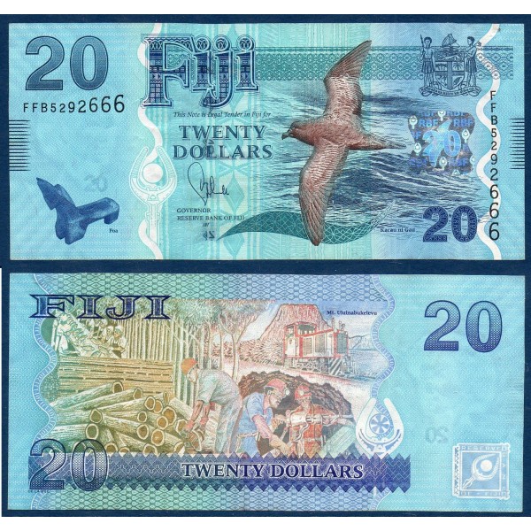 Fidji P.117a, TTB Billet de 20 Dollars 2012