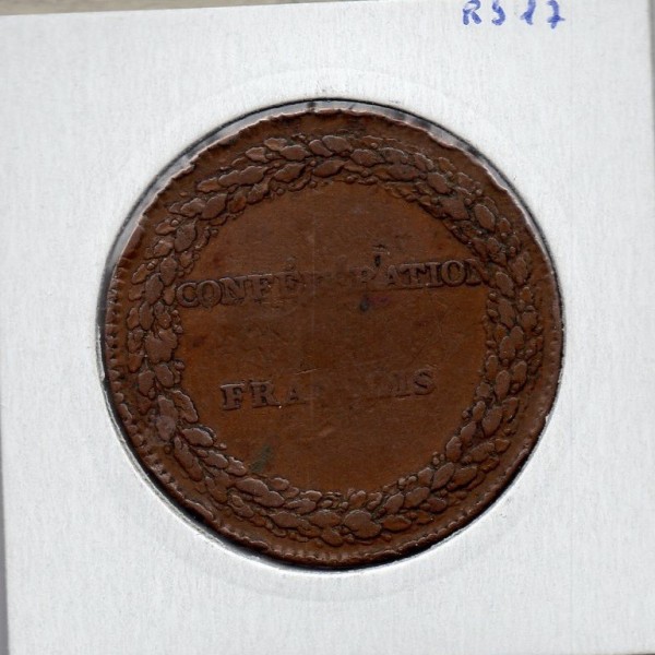 Jeton Confédération des François en bronze, Gatteaux 1790