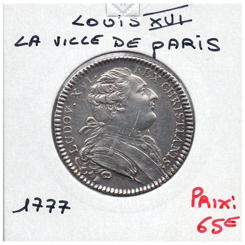 Jeton Louis XVI Ville de Paris argent, 1777