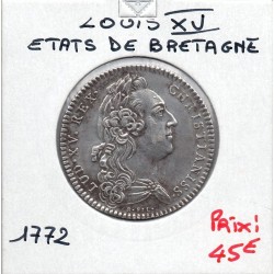 Jeton Louis XV etats de Bretagne argent, Röettiers 1772