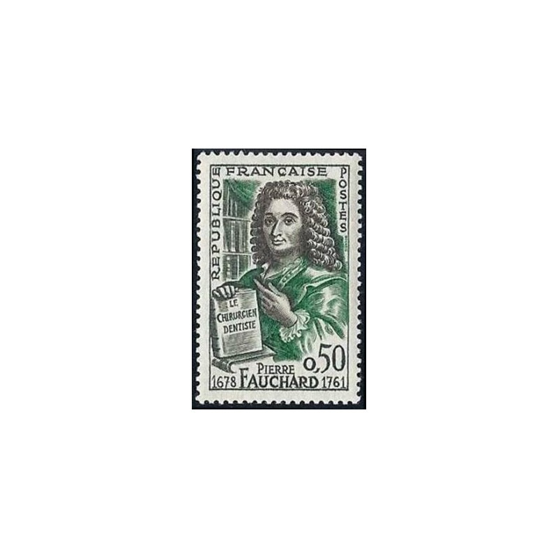 Timbre France Yvert No 1307 Pierre Fauchard, bicentenaire de la mort