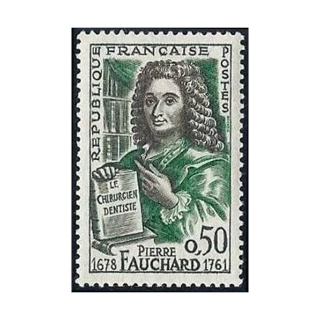 Timbre France Yvert No 1307 Pierre Fauchard, bicentenaire de la mort