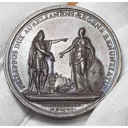 Medaille Louis XV Regence de Philippe d'Orleans, Le Blanc 1715 bronze