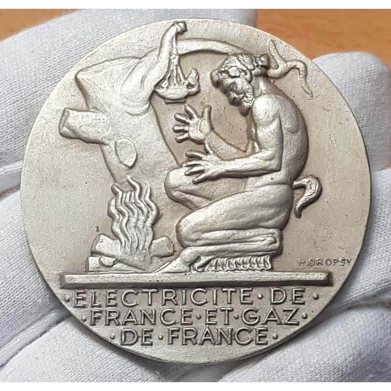 Médaille du travail EDF prométhée 30 ans, Dropsy poincon triangle