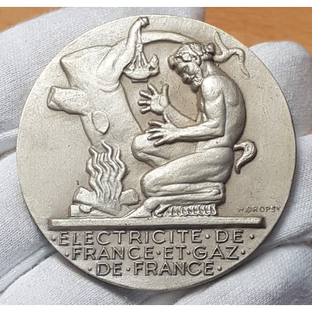 Médaille du travail EDF prométhée 30 ans, Dropsy poincon triangle