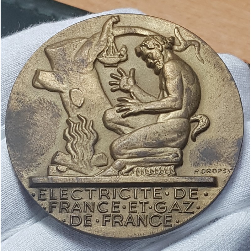 Médaille du travail EDF prométhée 43 ans, Dropsy poincon triangle