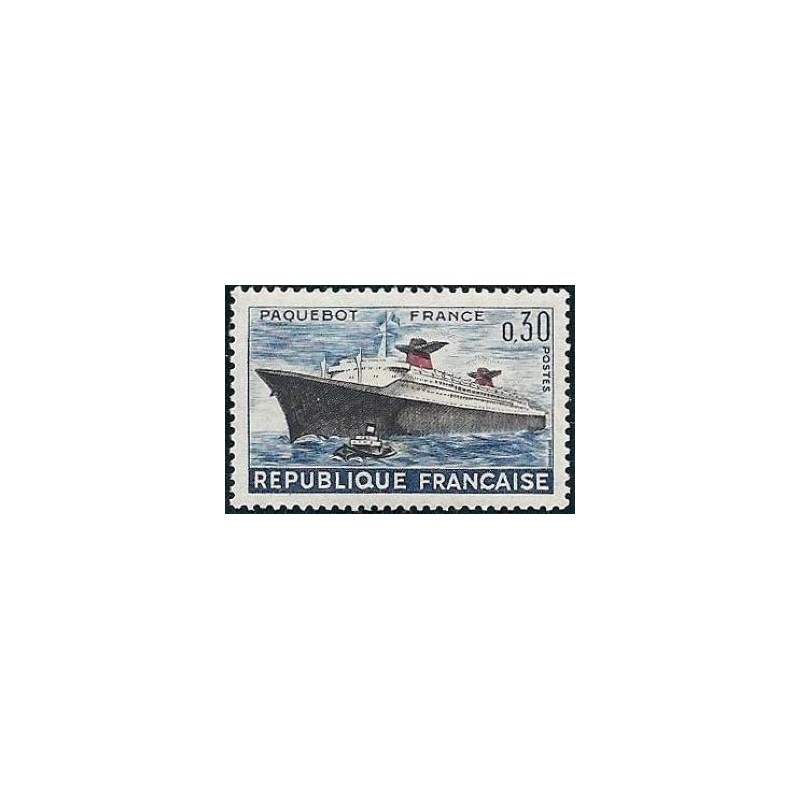 Timbre France Yvert No 1325 Paquebot France, Premier voyage