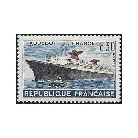 Timbre France Yvert No 1325 Paquebot France, Premier voyage