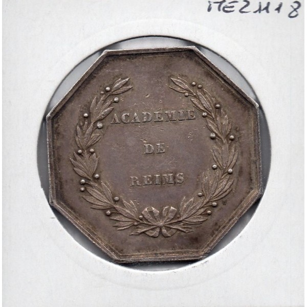 Jeton Academie de Reims argent, Pingret 1841 poinçon main