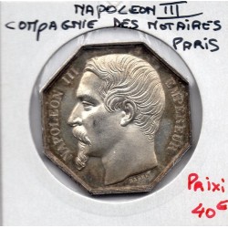 Jeton Compagnie des Notaires de Paris argent, Barre 1845-1860 poinçon Main