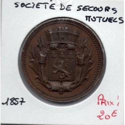 Jeton Société de secours Mutuelle Lyon, 1857 poinçon main