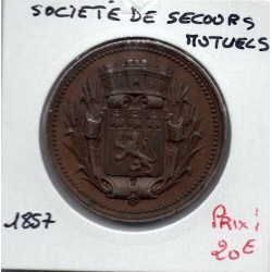 Medaille Société de secours Mutuelle Lyon, 1857 poinçon main