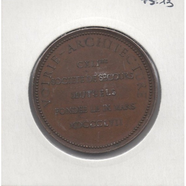 Medaille Société de secours Mutuelle Lyon, 1857 poinçon main